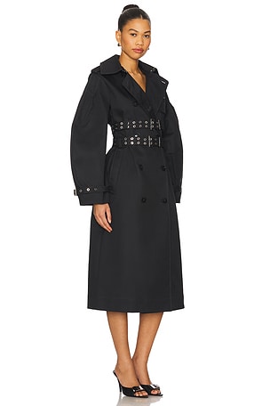 Ganni Bonded Trench Coat in Black