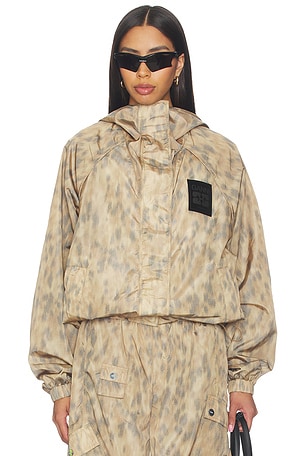 Printed Flyweight Nylon Hooded Jacket Ganni