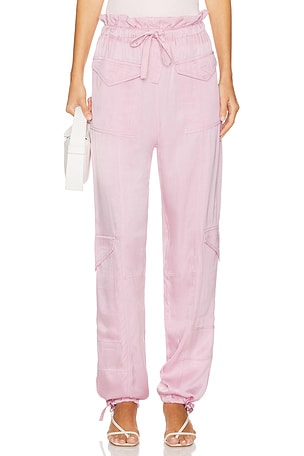 Ganni Washed Satin Pants in Mauve