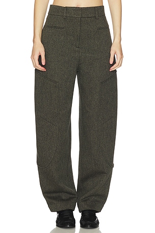 Mouline Suiting Curved Pant Ganni