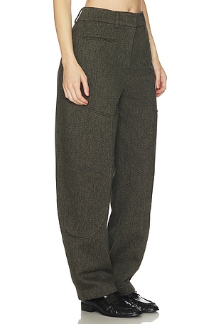 Ganni Mouline Suiting Curved Pant in Green