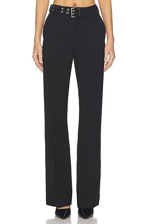Bonded Crepe Belted Pant Ganni