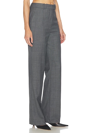 Ganni Wool Melange Suiting Straight Pant in Grey. Size 38. Also