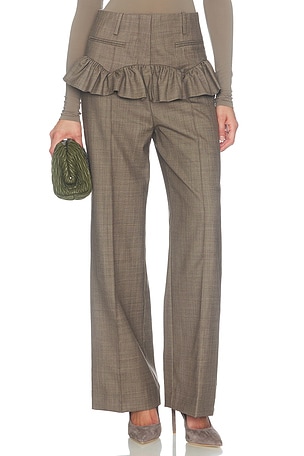 Wool Melange Suiting Skirt Pant Ganni