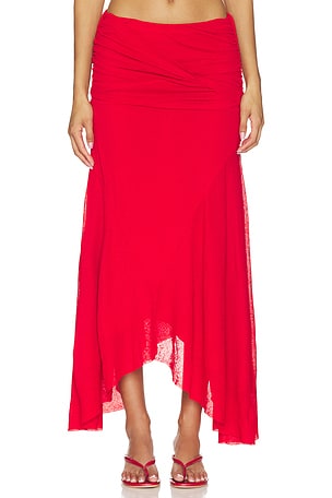 Marl Mesh Draped Long Skirt Ganni