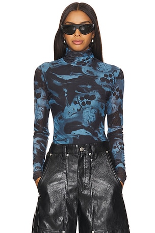 Printed Mesh Rollneck Ganni