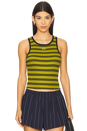 Striped Rib Tank Top Ganni