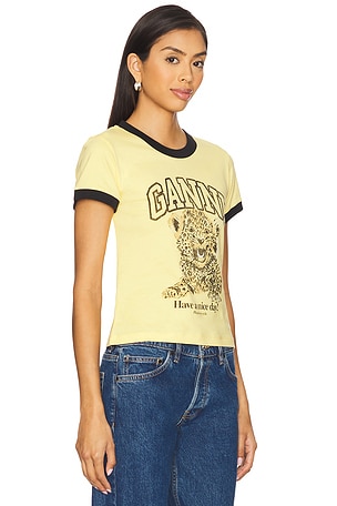 Ganni X Revolve Basic Jersey Baby Tiger Relaxed T- Shirt in Yellow