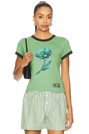 Basic Cotton Jersey Peony Baby Fit T-shirt Ganni