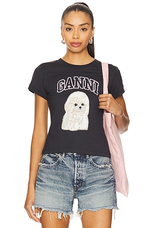 Basic Cotton Jersey Poodle Baby Fit T-shirt Ganni