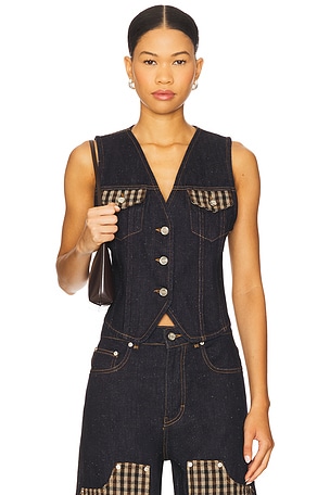 Neppy Denim Vest Ganni