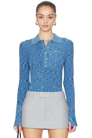 Spacedyed Polo Top Ganni