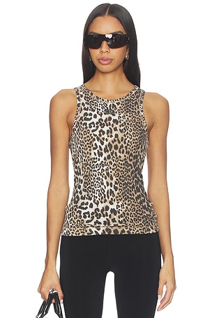 Soft Rib Knit Tank Top Ganni