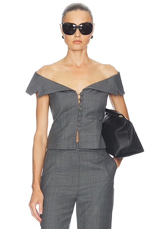 Wool Melange Suiting Vest Ganni