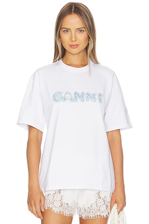 Heavy Cotton Jersey Relaxed Fit T-shirt Ganni