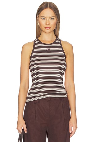 Soft Cotton Rib Tank Top Ganni