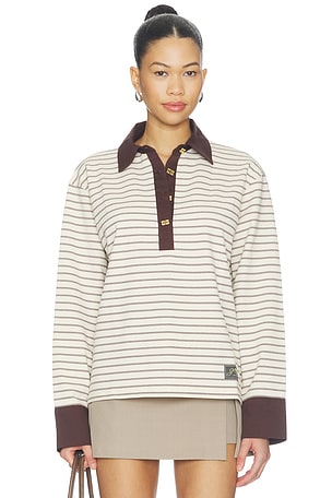 Single Pique Polo Top Ganni