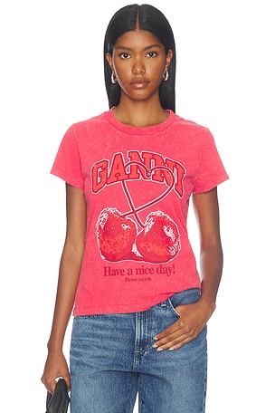 Future Jersey Baby Fit Cherry Tee Ganni