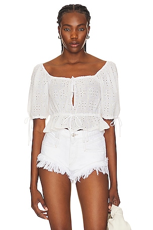 Light Broderie Anglaise Cropped TopGanni$82