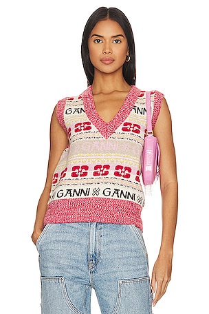 Logo Mix Vest Ganni