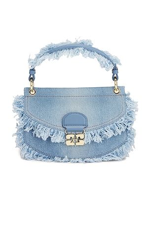 Ganni Apo-G Mini Top Handle Bag in Blue