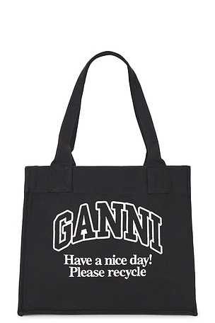 Large Easy Shopper Contrasted Logo Bag Ganni