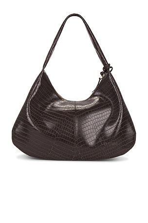 Ganni Ganni Bou Hobo XXL Croco Bag in Chocolate