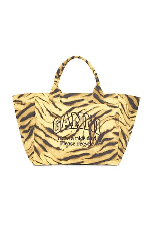 Shopper XXL Pocket Print Tote Bag Ganni