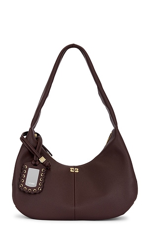 Grained Medium Hobo Bag Ganni