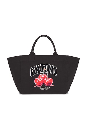 Shopper XXL Cherry Printed Tote Ganni