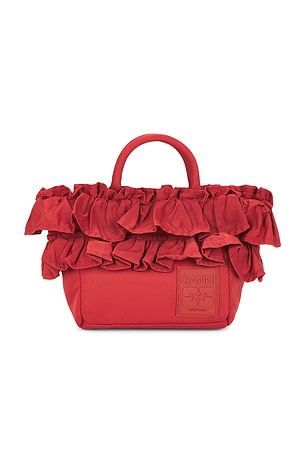 Ganni Mini Shopper Ruffle Bag