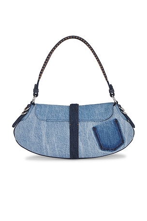 Ganni B-kat Denim Shoulder Bag in Blue