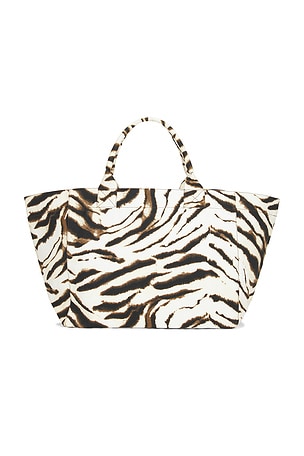 Ganni Xxl Shopper Zebra Bag