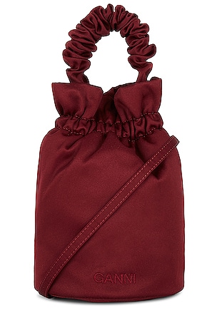 【GANNI（ガニー）】Occasion Top Handle Bag Ganni Occasion Ruched Top Handle Bag - Black | Garmentory
