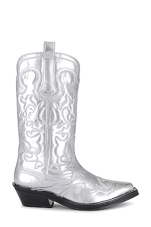 Embroidered Western Boot Ganni