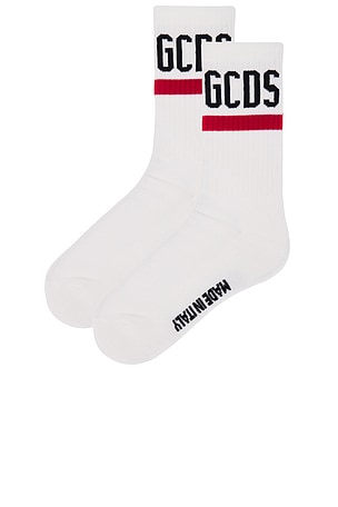 GCDS Logo Socks in Red