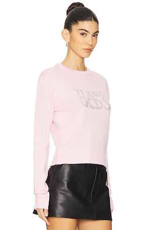 GCDS Ti Amo Bling Sweater in Pink