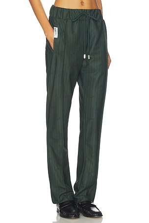 GCDS Triacetate Pinstripe Jogger in Dark Green