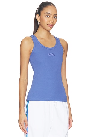 GCDS Rib Logo Lounge Tank Top in Blue