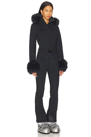 Goldbergh Angele Faux Border Ski Suit in Black. Size 38. Also