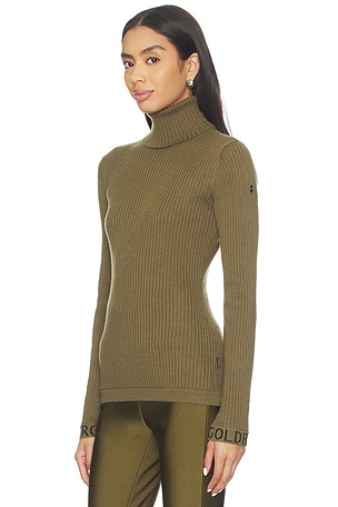 Goldbergh Mira Long Sleeve Knit Sweater in Olive. Size XS. Also