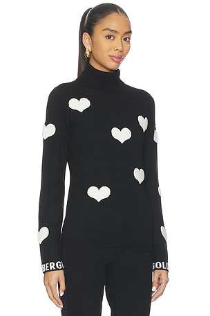 Goldbergh Bacio Long Sleeve Knit Sweater in Black & White