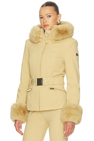 Goldbergh Prezioso Faux Border Ski Jacket in Tan