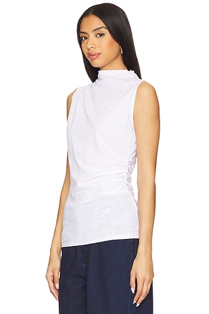 Goldie Sleeveless Draped Top in White