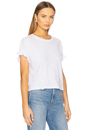 Goldie Mini Ruffle Top in White
