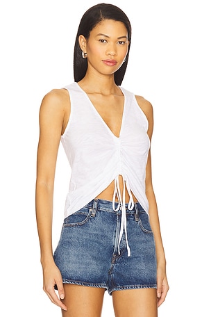 Goldie Ruched Summer Top in White
