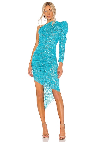 blue lace one shoulder dress Caroline One-Shoulder Gown Navy Organza XS / Navy main image 0