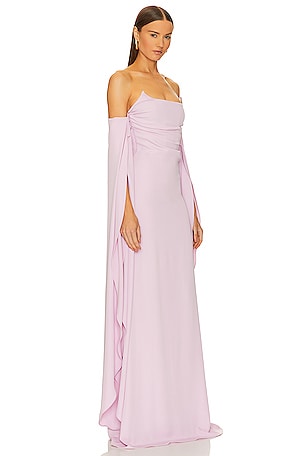 GIUSEPPE DI MORABITO Strapless Drape Sleeve Gown in Blush