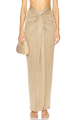 GIUSEPPE DI MORABITO Knotted Skirt in Metallic Gold