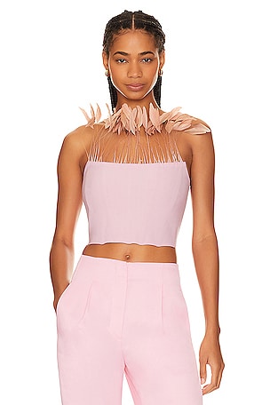 Cropped Bustier With Feathers GIUSEPPE DI MORABITO